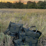 Circle Buckle Belt Canvas Vegan Leather