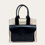 Sac 1 in Black Oxford and Natural Canvas