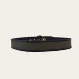 Circle Buckle Belt Canvas Vegan Leather