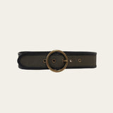 Circle Buckle Belt Canvas Vegan Leather
