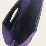 Fold Over in Black Oxford and Deep Purple Canvas