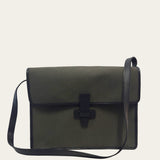 Messenger Sac in Pine Cnvs with Vegan Trim WH