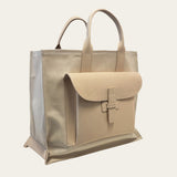 Sac 2 in Veggie Tan and Natural Canvas
