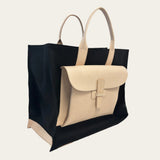 Sac 2 in Veggie Tan and Black Canvas