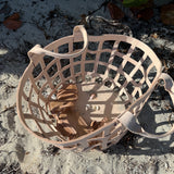 Round Woven Basket Natural Veggie Tan