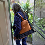 Sac 2 in Veggie Tan and Dark Denim
