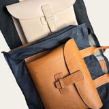 Sac 2 in Veggie Tan and Dark Denim