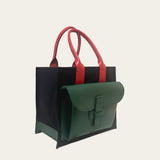 Sac 1 in Kelly Green, Red and Black Canvas