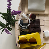 Woven Leather Basket In Natural Veggie Tan